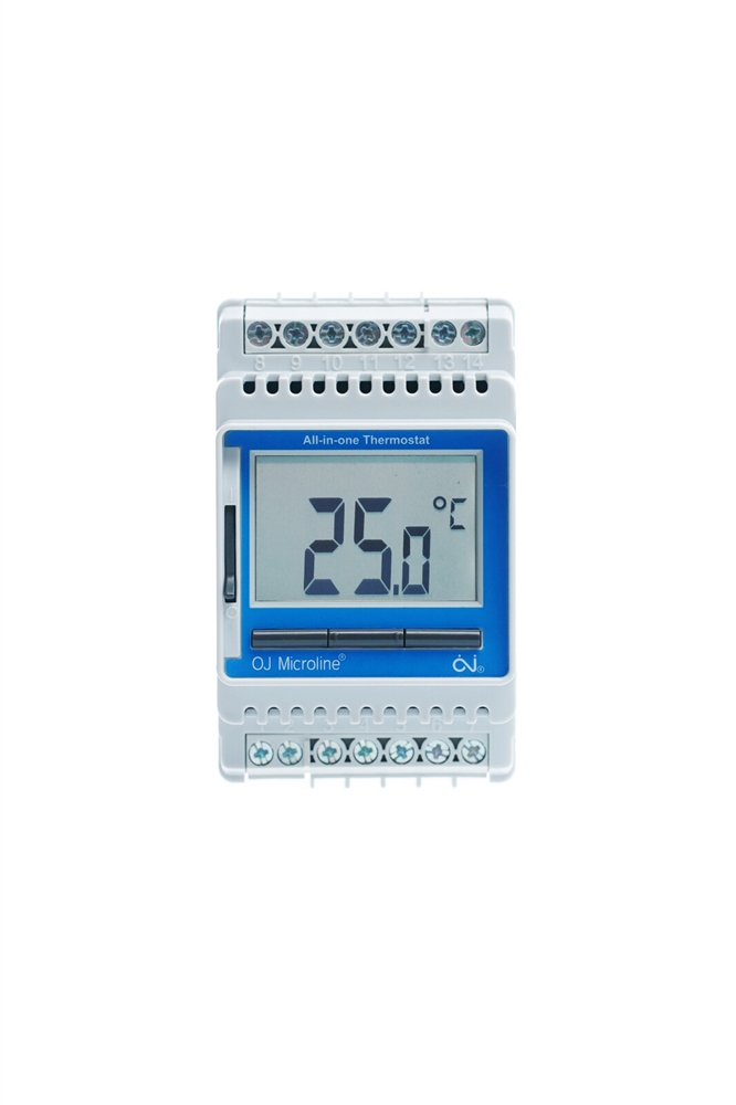 Цифровой терморегулятор на DIN-рейку OJ Electronics ETN-1999 с датчиком температуры пола (16А/3500Вт), арт. ETN4-1999