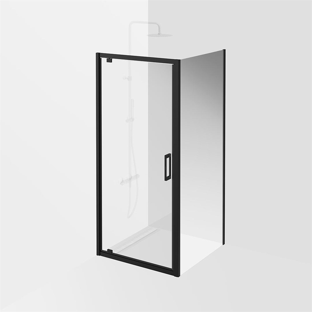 VE.90.PD.BLK.M Душевая дверь Vetro/Ветро, распашная, 90х195, матовый черный