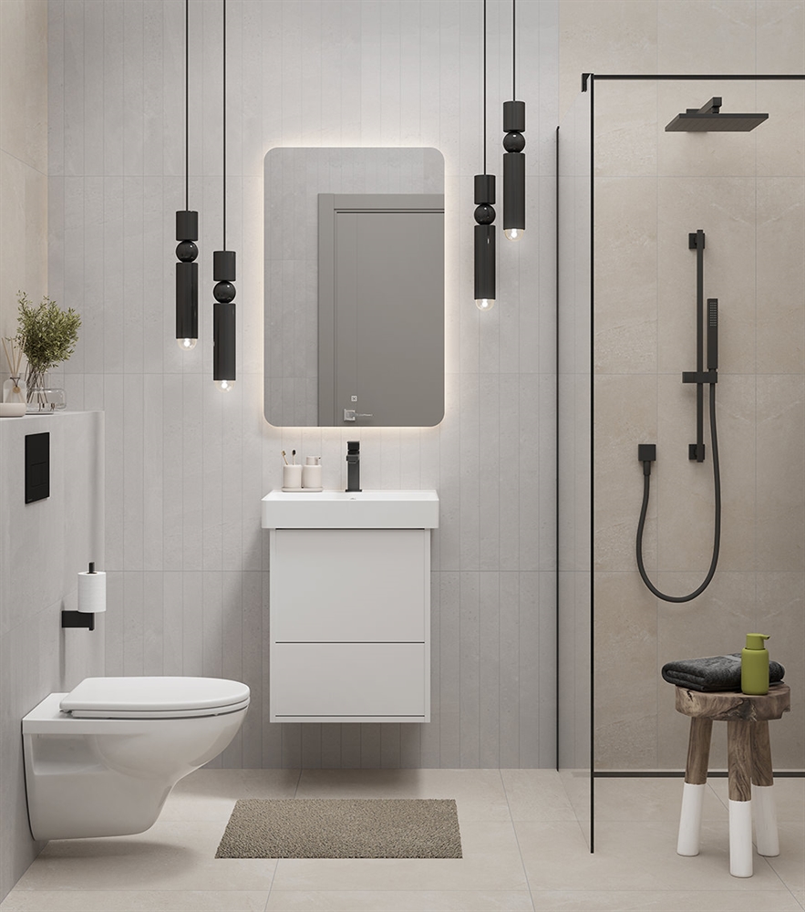PRO.mi.55/WHT Зеркало Pro/Про с подсветкой LED 55, белый глянцевый