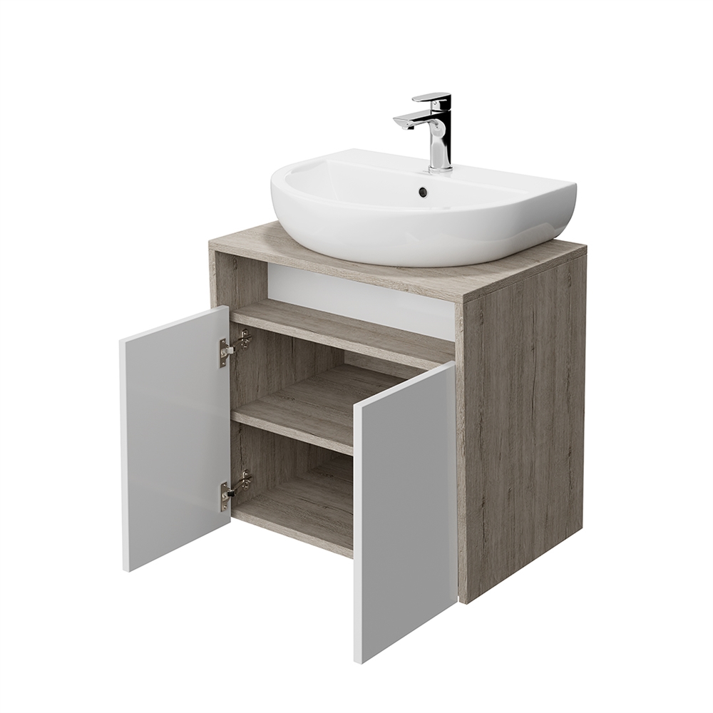 PRO.60.2/WHT Тумба Pro/Про подвесная 2 дверцы 60, белая глянцевая