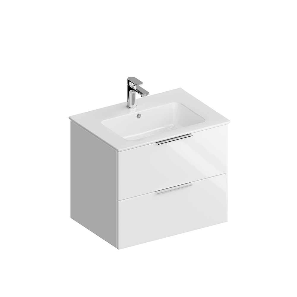 PI.F.65/WHT Тумба Piano Forte/Пиано Форте подвесная 65 см, 2 ящика, белый глянцевый