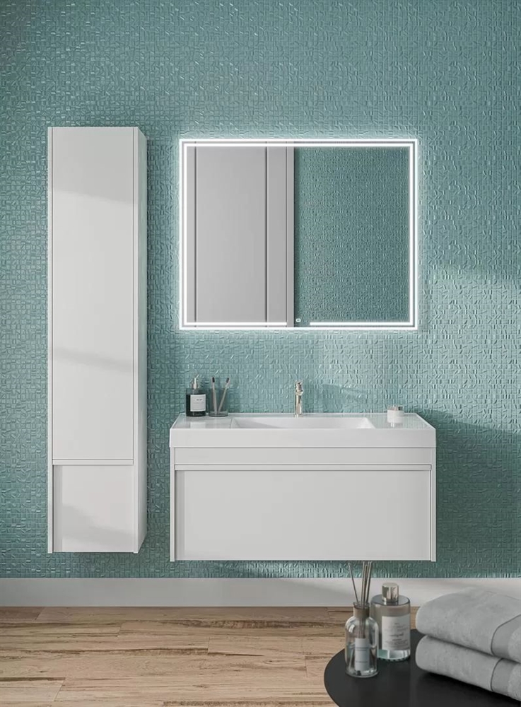 MOD.100.1+1/WHT Тумба Modula/Модула подвесная 100 с ящиком 1+1, белая глянцевая