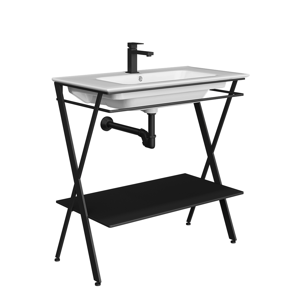 PIA.N.85/BLK Металлическая структура Piano Next/Пиано Некст напольная 85, черная матовая