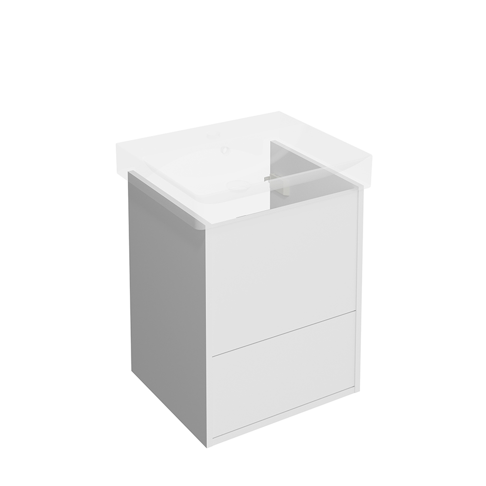 PRO.50.2/WHT Тумба Pro/Про подвесная 2 ящика 50, белая матовая