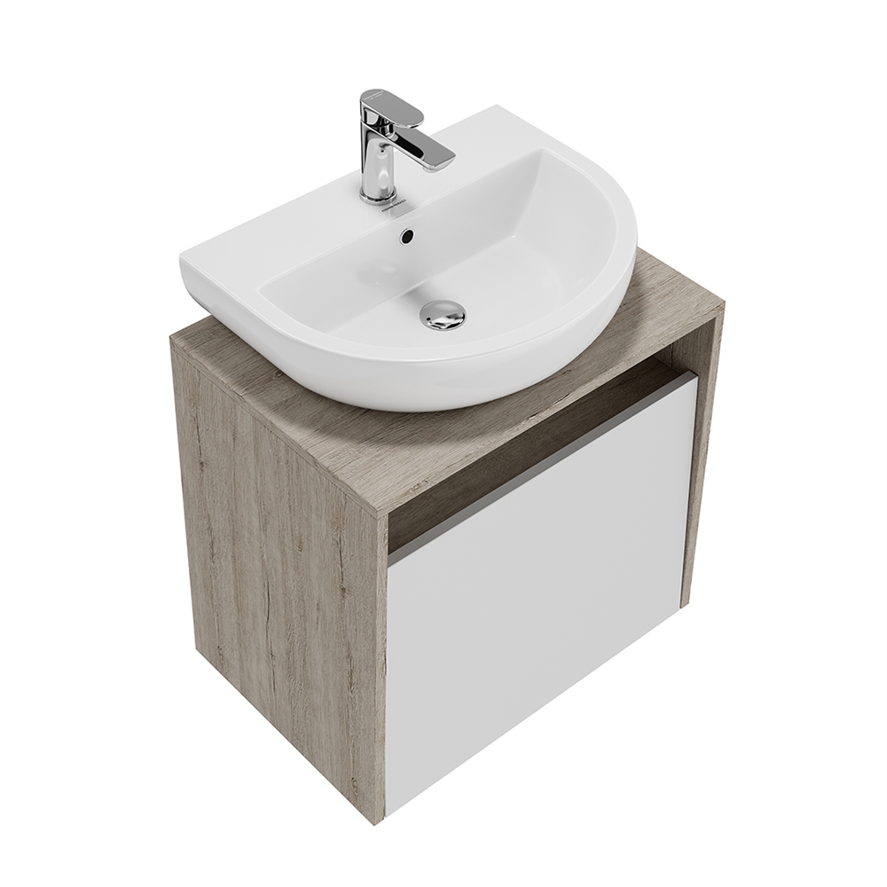 PRO.60.1/WHT Тумба Pro/Про подвесная 1 ящик 60, белая глянцевая