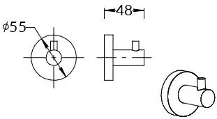 IS.01.KM.CR Крючок Isola/Изола настенный, хром