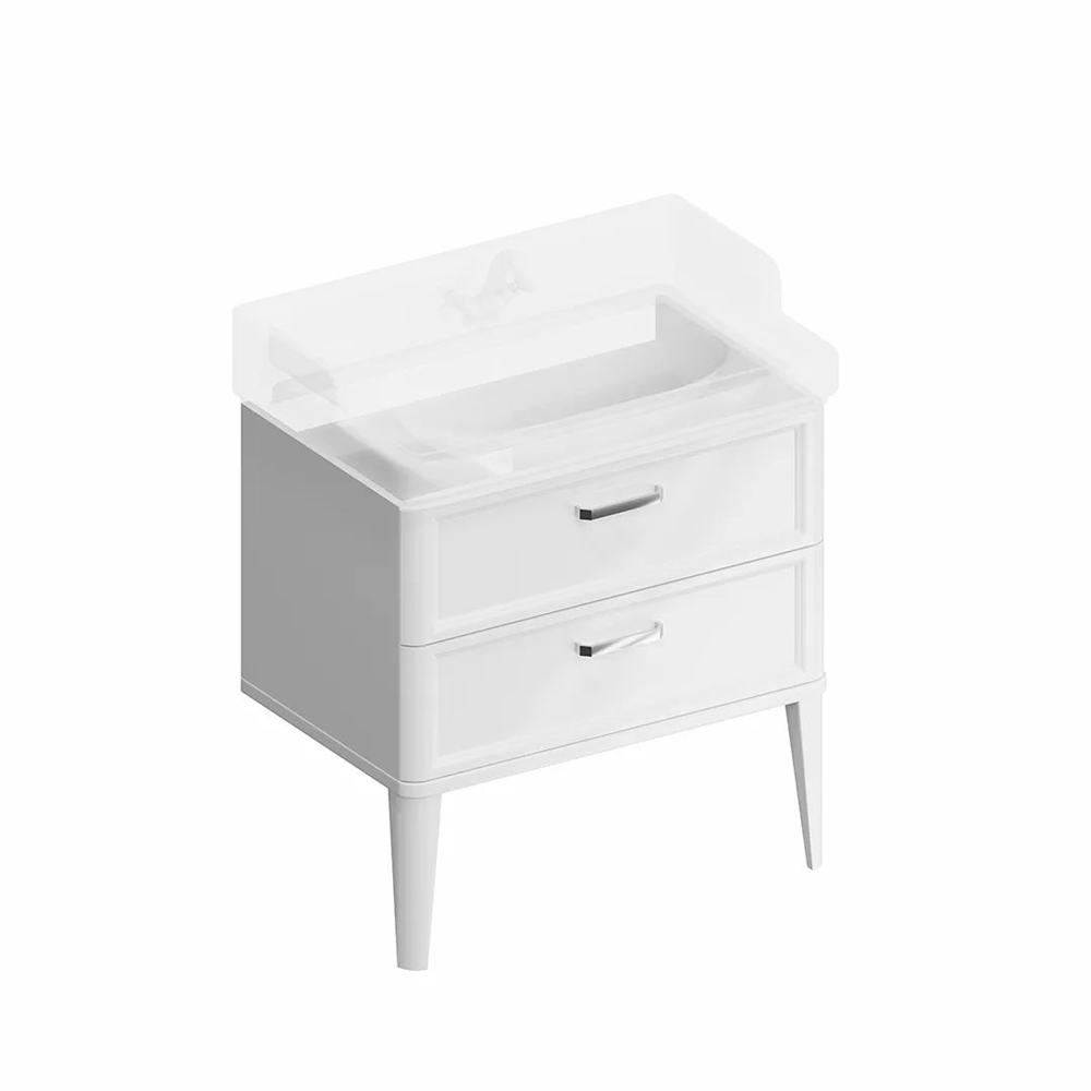 PO.M.80.2/WHT Тумба Pompei/Помпеи напольная с 2 ящиками 80, белая глянцевая