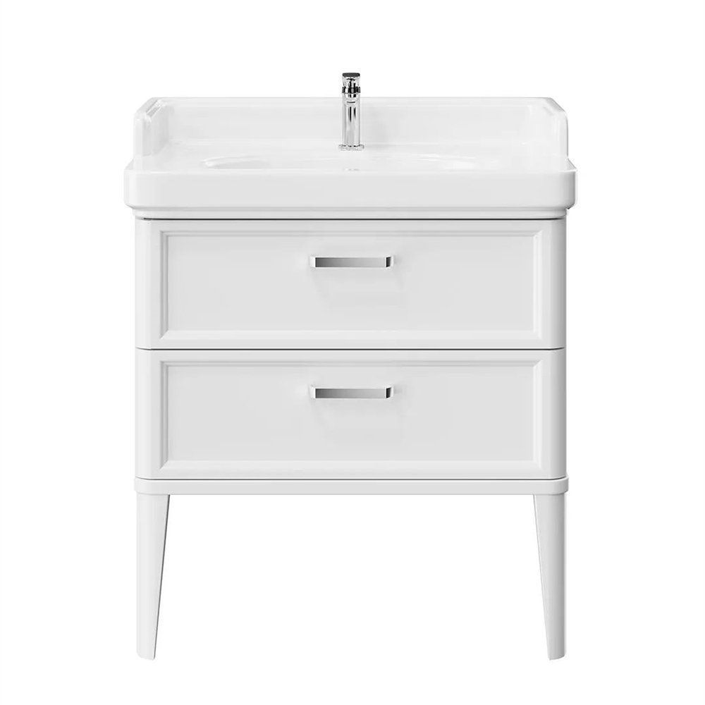 PO.M.80.2/WHT Тумба Pompei/Помпеи напольная с 2 ящиками 80, белая глянцевая