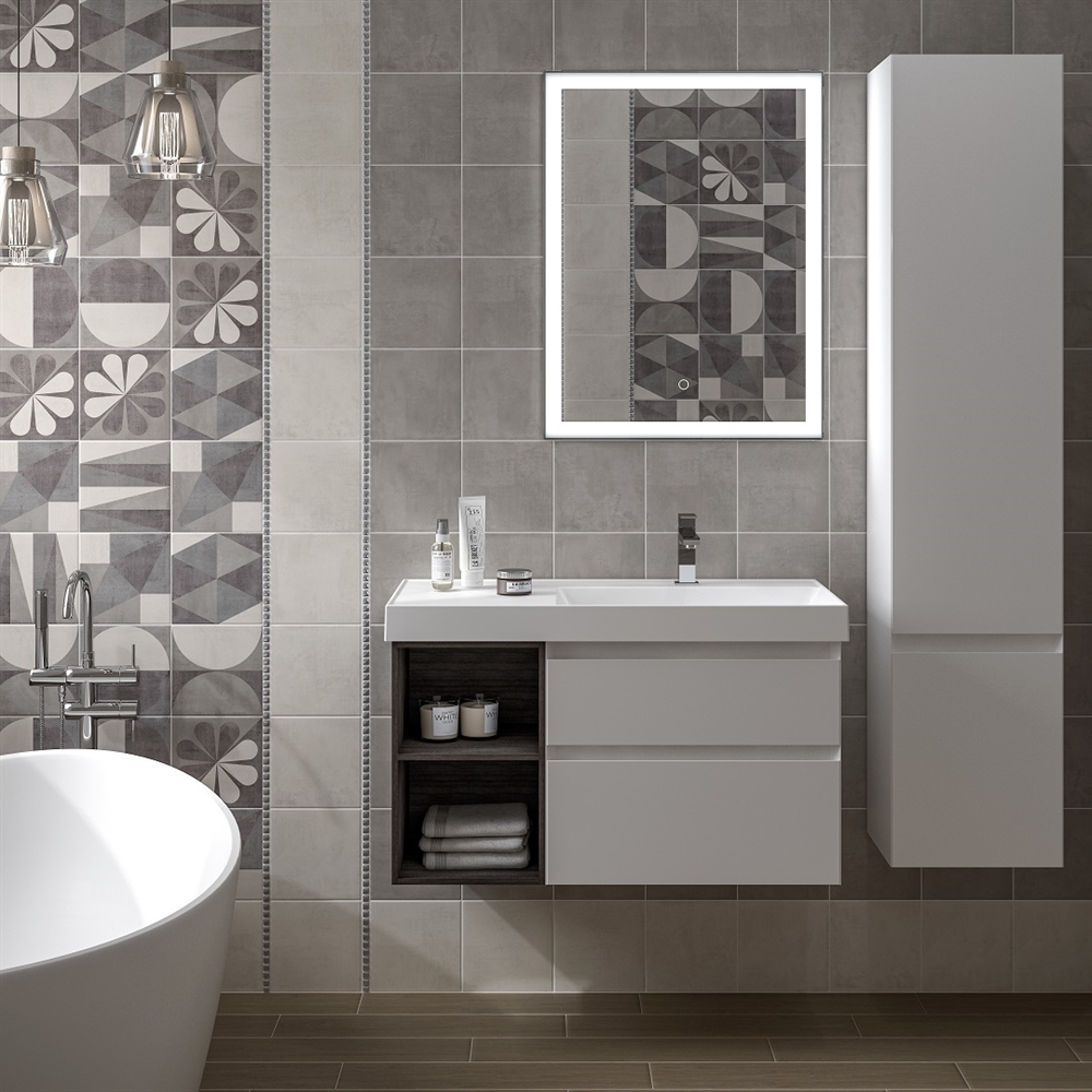 CUB.165Rh/WHT.M Пенал Cubo/Кубо подвесной правый 165, белый матовый