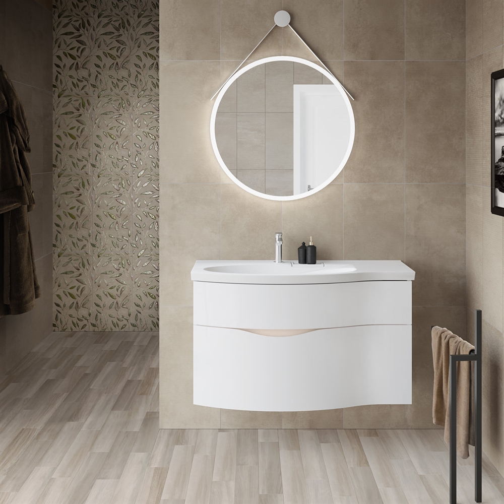 RV.100Lh/WHT.M Тумба Riva/Рива 100 см левая, белая матовая