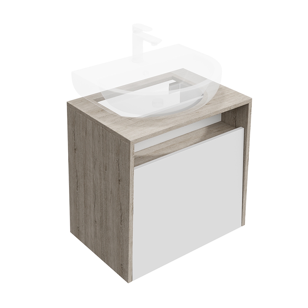 PRO.60.1/WHT Тумба Pro/Про подвесная 1 ящик 60, белая глянцевая