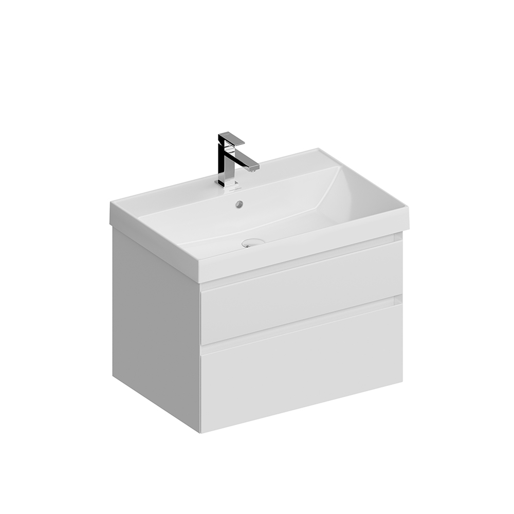 CUB.70.2/WHT.M Тумба Cubo/Кубо подвесная с ящиками 70, белая матовая