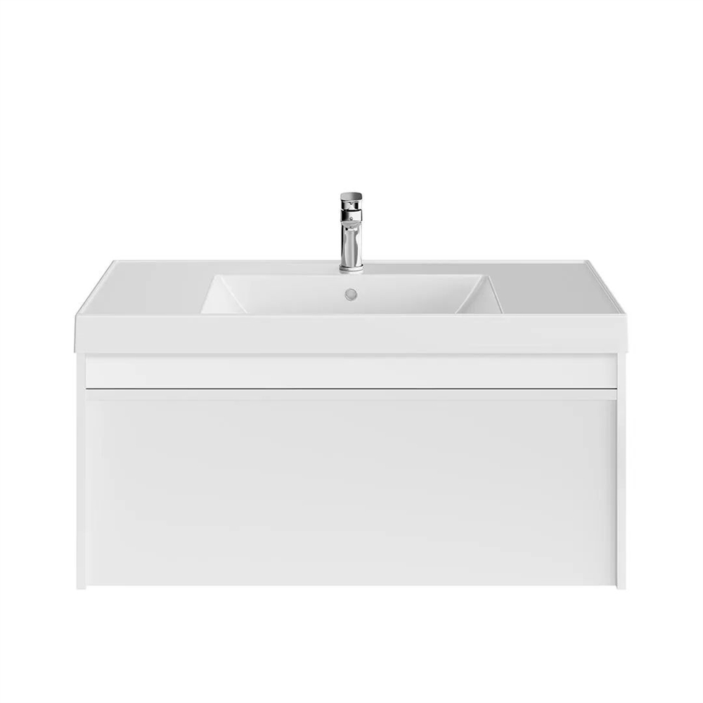 MOD.100.1+1/WHT Тумба Modula/Модула подвесная 100 с ящиком 1+1, белая глянцевая