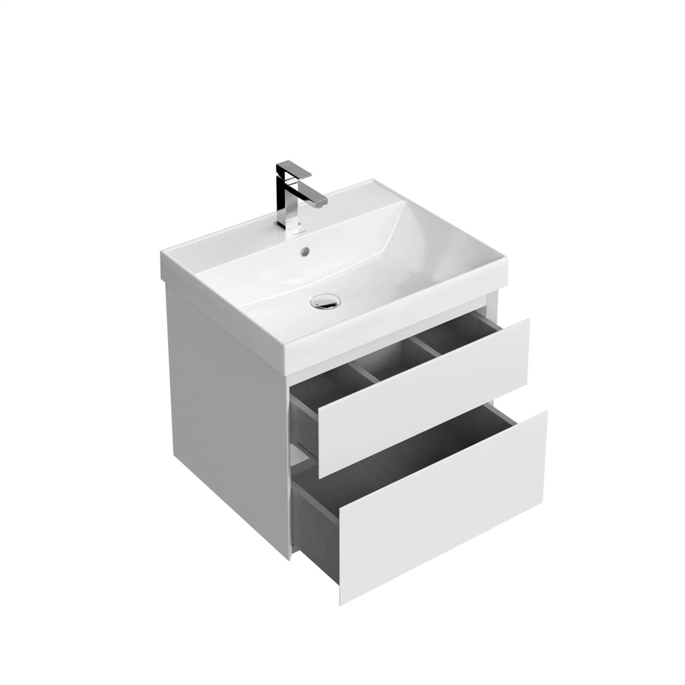 CUB.60.2/WHT.M Тумба Cubo/Кубо подвесная с ящиками 60, белая матовая