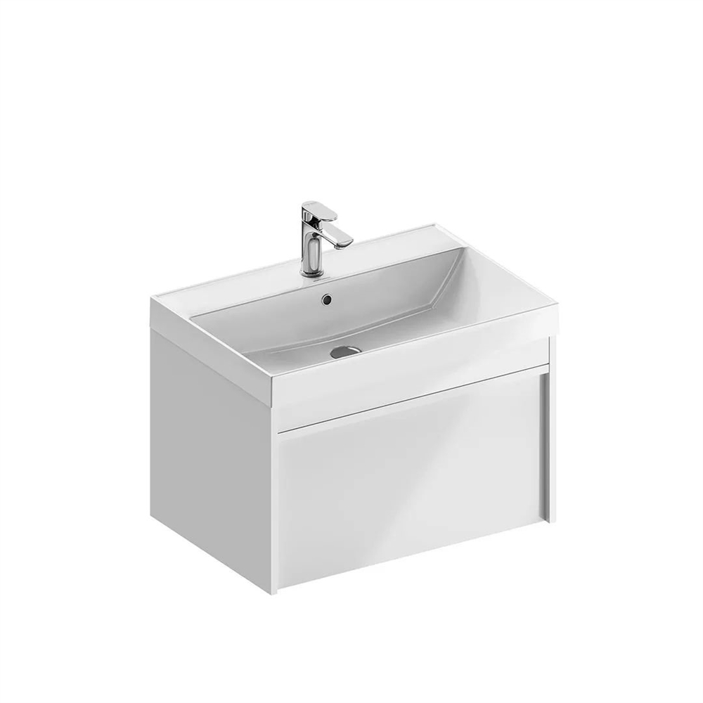 MOD.70.1+1/WHT Тумба Modula/Модула подвесная 70 с ящиком 1+1, белая глянцевая