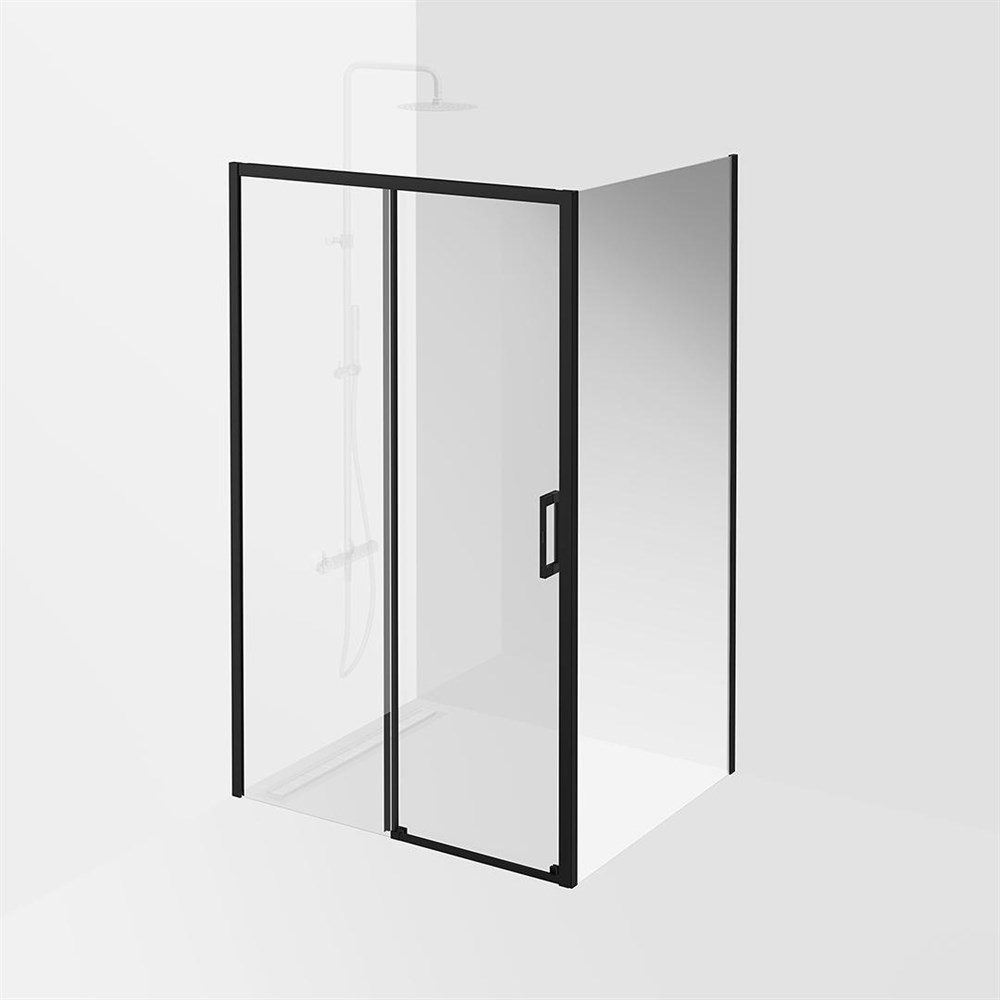 VE.100.FP.BLK.M Душевая боковая панель Vetro/Ветро, 100х195, матовый черный