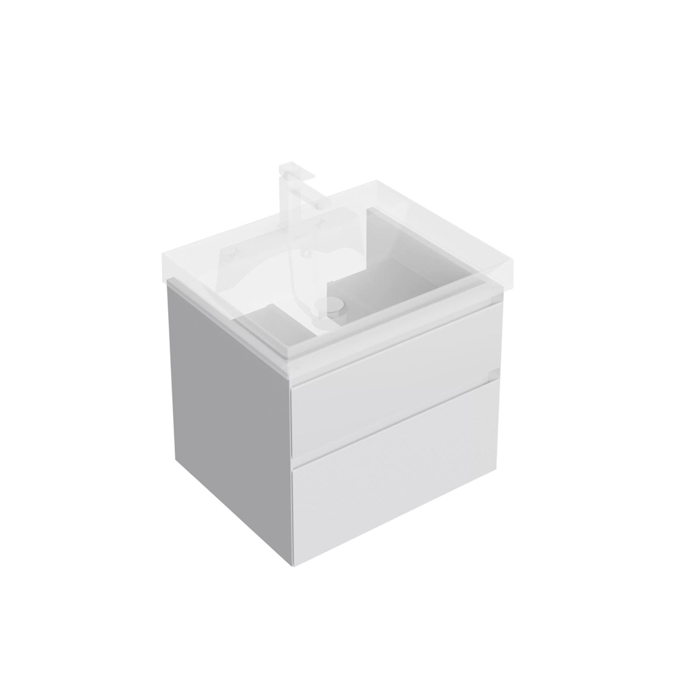 CUB.60.2/WHT.M Тумба Cubo/Кубо подвесная с ящиками 60, белая матовая