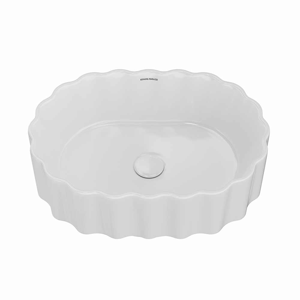 CC.wb.50/WHT Раковина ARTBASIN Conchiglia/АртБейзин Конкилья накладная 50, белая глянцевая