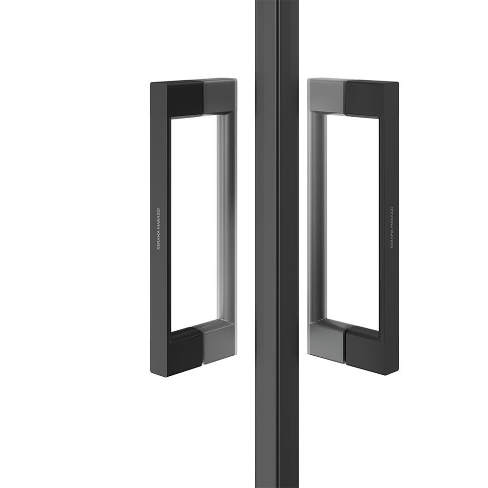 VE.90.SSD.BLK.M Душевой уголок Vetro/Ветро, раздвижной, квадратный, 90х90х195, матовый черный