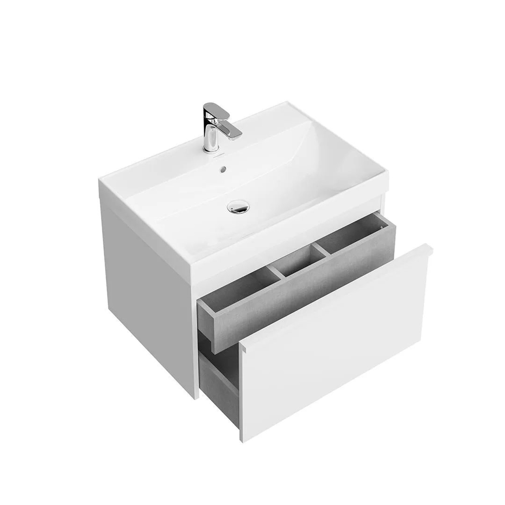 MOD.70.1+1/WHT Тумба Modula/Модула подвесная 70 с ящиком 1+1, белая глянцевая