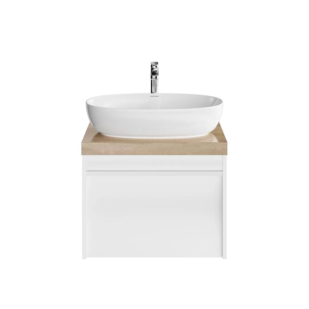 MOD.60.1+1/WHT Тумба Modula/Модула подвесная 60 с ящиком 1+1, белая глянцевая