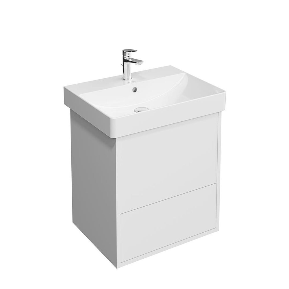 PRO.55.2/WHT.M Тумба Pro/Про подвесная 2 ящика 55, белая матовая