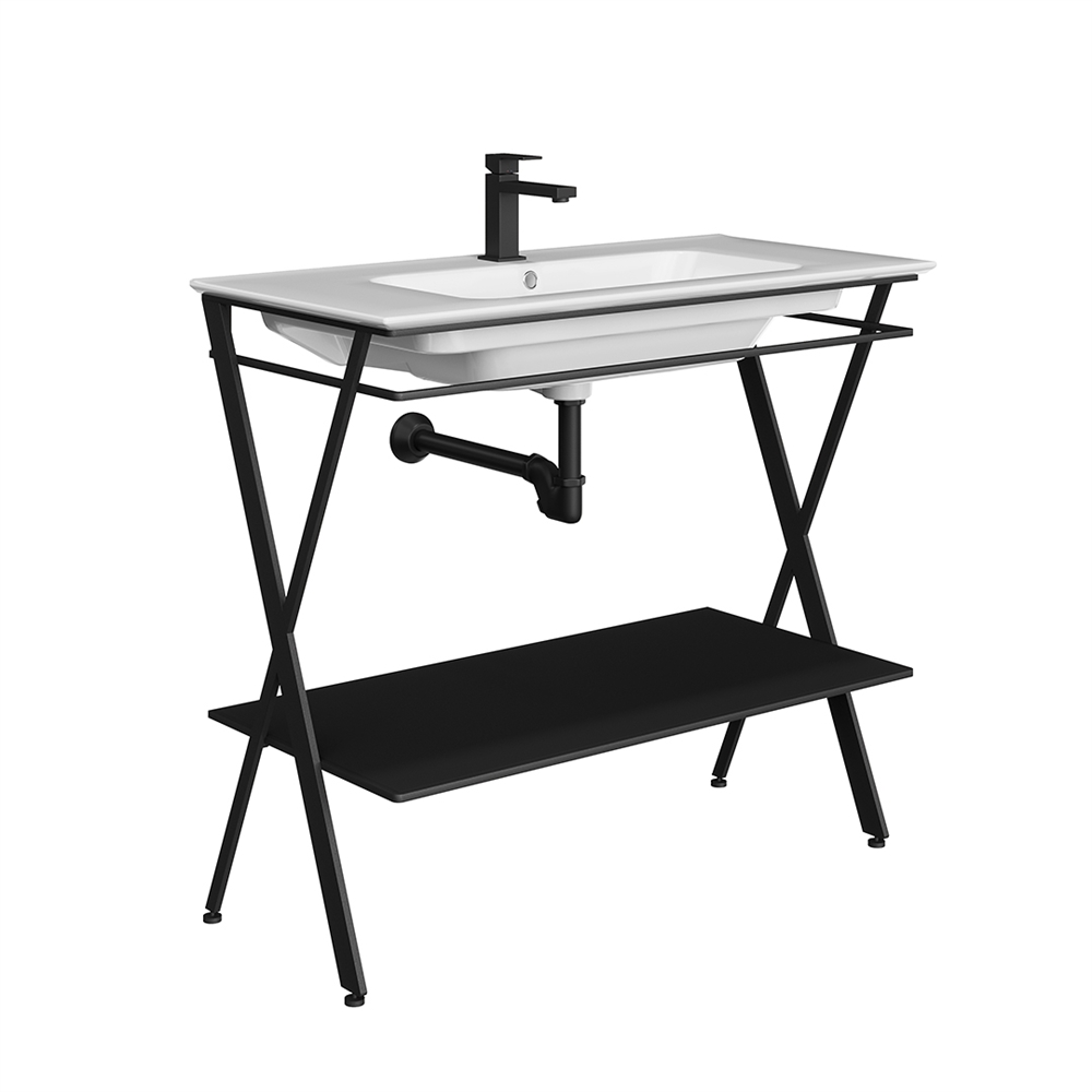 PIA.N.95/BLK Металлическая структура Piano Next/Пиано Некст напольная 95, черная матовая