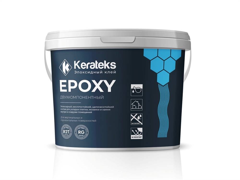 Эпоксидный кислотостойкий клей для плитки KERATEKS EPOXY, 5кг
