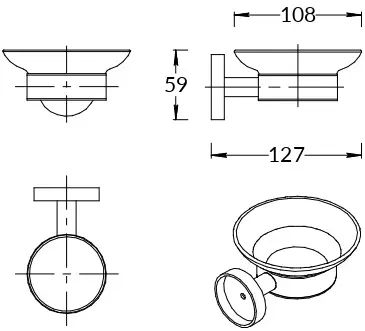 IS.03.KM.BLK.M Мыльница Isola/Изола подвесная, черный матовый