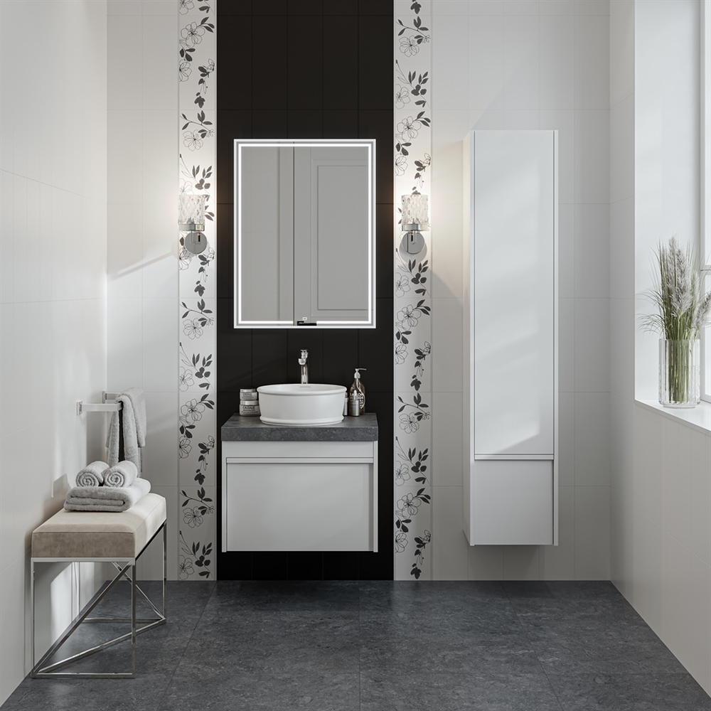 MIO.mi.60/WHT Зеркало Mio/Мио прямоугольное с диммером 60, белое
