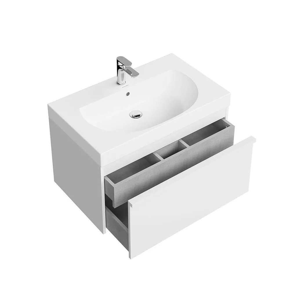 MOD.80.1+1/WHT Тумба Modula/Модула подвесная 80 с ящиком 1+1, белая глянцевая