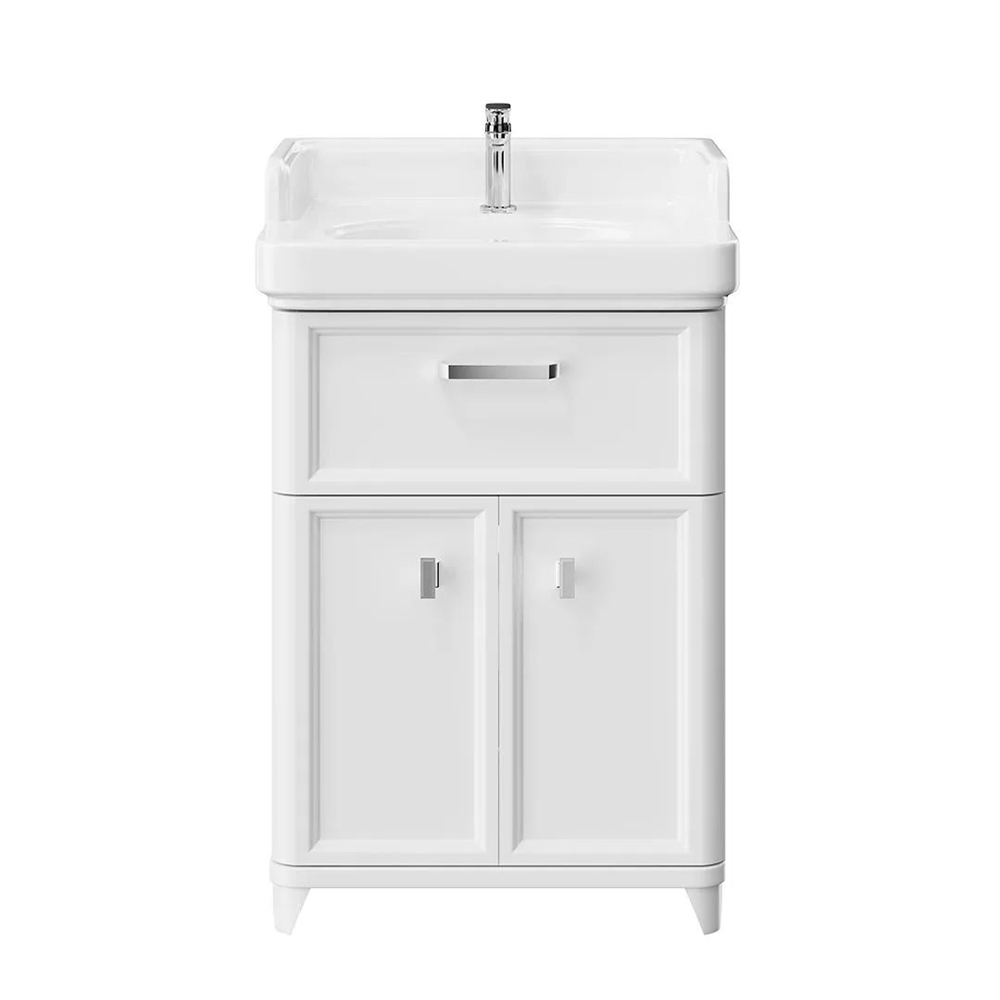 PO.M.60.1/WHT Тумба Pompei/Помпеи напольная с ящиком и дверцами 60, белая глянцевая