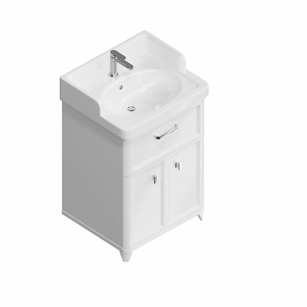 PO.M.60.1/WHT Тумба Pompei/Помпеи напольная с ящиком и дверцами 60, белая глянцевая