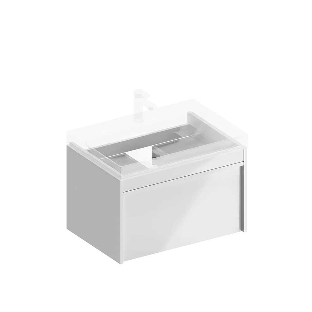 MOD.70.1+1/WHT Тумба Modula/Модула подвесная 70 с ящиком 1+1, белая глянцевая
