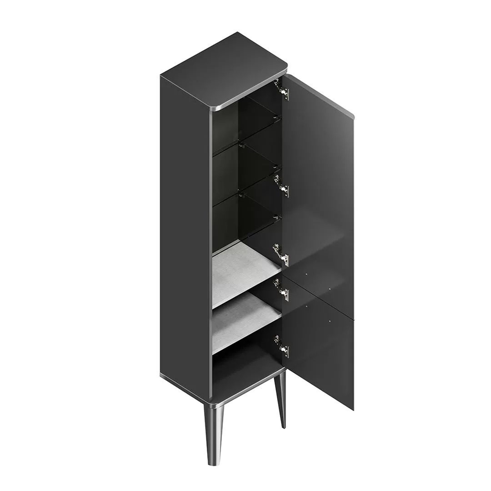 PO.M.150/BLK Пенал Pompei/Помпеи напольный\подвесной 150, черный глянцевый