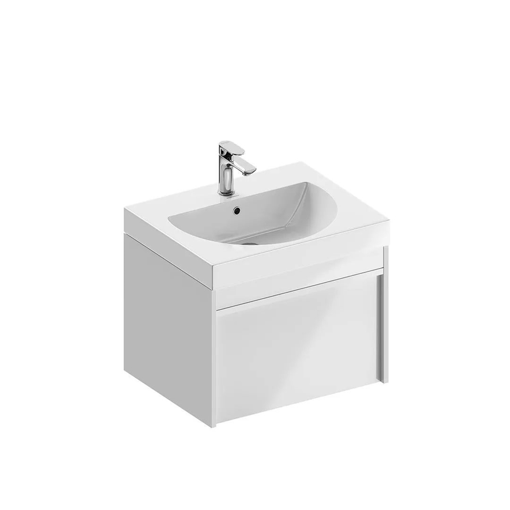 MOD.60.1+1/WHT Тумба Modula/Модула подвесная 60 с ящиком 1+1, белая глянцевая