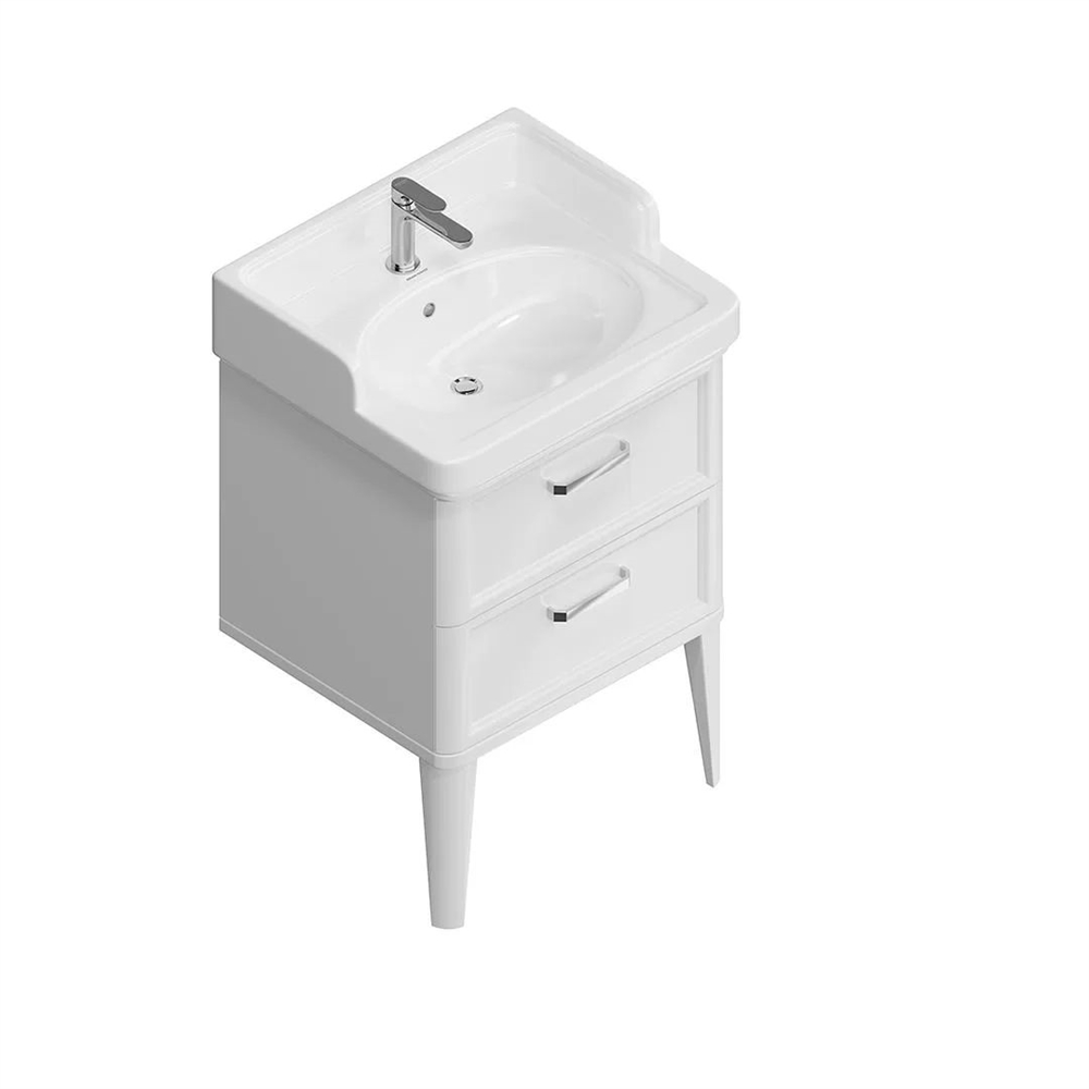 PO.M.60.2/WHT Тумба Pompei/Помпеи напольная с 2 ящиками 60, белая глянцевая