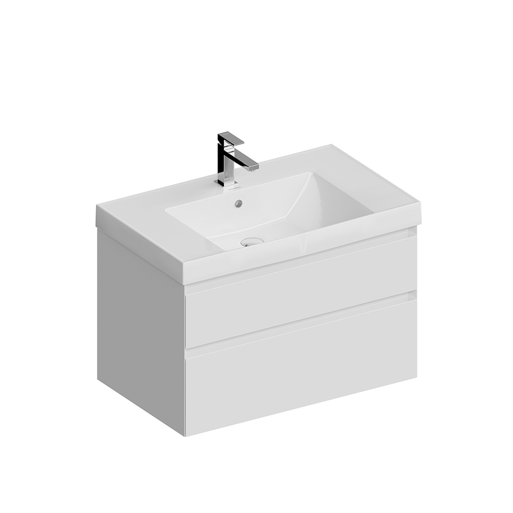 CUB.80.2/WHT.M Тумба Cubo/Кубо подвесная с ящиками 80, белая матовая
