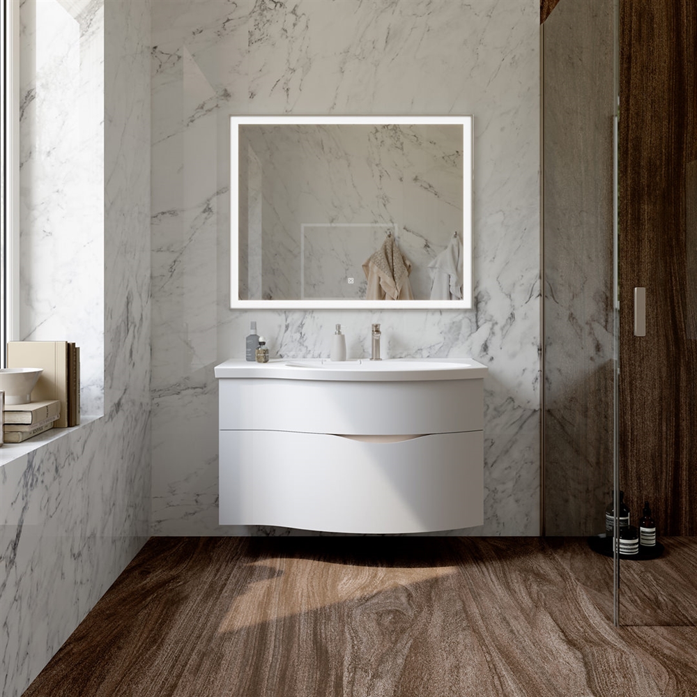 RV.100Rh/WHT.M Тумба Riva/Рива 100 см правая, белая матовая